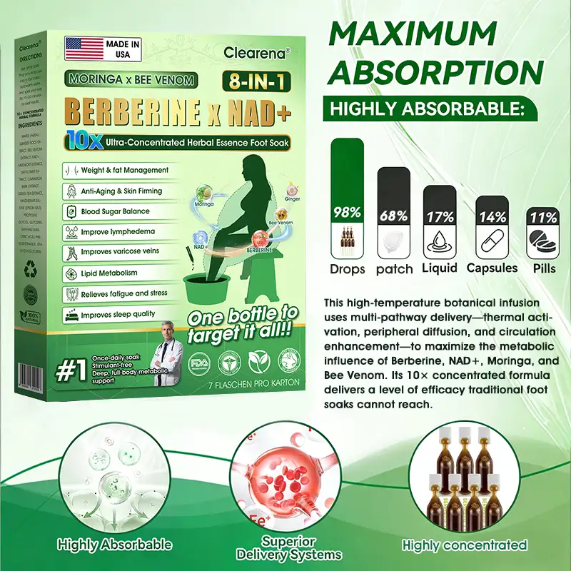 𝐎𝐟𝐟𝐢𝐜𝐢𝐚𝐥 𝐔𝐒 𝐒𝐭𝐨𝐫𝐞 🇬🇧  | 🧑‍⚕️ 𝐂𝐥𝐞𝐚𝐫𝐞𝐧𝐚® Moringa · Bee Venom · Berberine × NAD+ Eight-in-one 10× Ultra-Concentrated Herbal Essence Foot Soak — 𝐎𝐧𝐜𝐞 𝐃𝐚𝐢𝐥𝐲, 𝐕𝐢𝐬𝐢𝐛𝐥𝐞 𝐑𝐞𝐬𝐮𝐥𝐭𝐬 𝐢𝐧 𝟕 𝐃𝐚𝐲𝐬 - Image 11